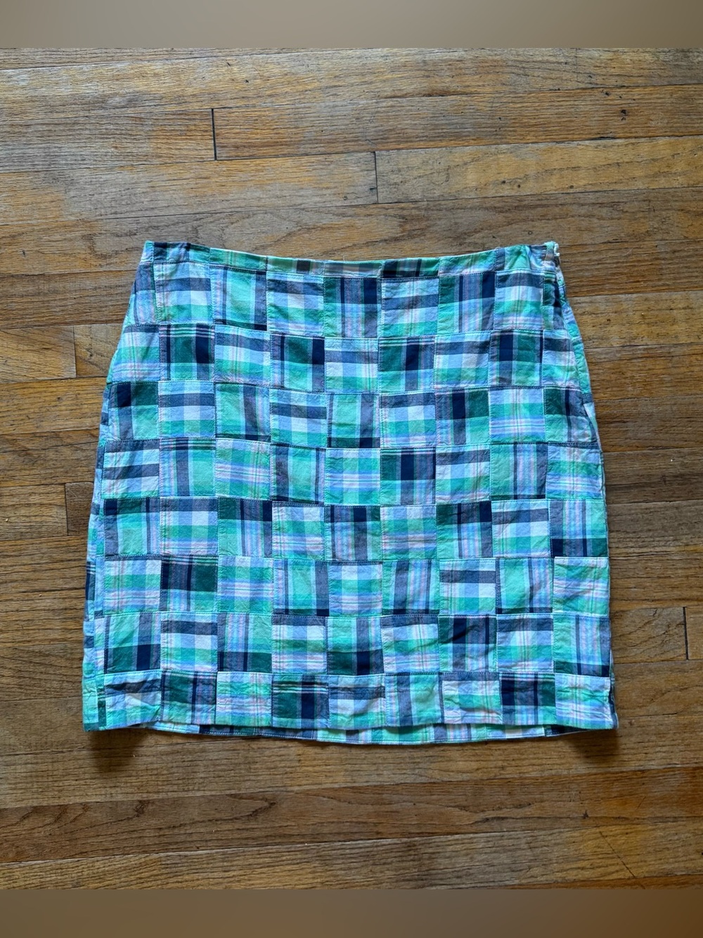 Talbots Y2K Green and Blue Plaid Skirt